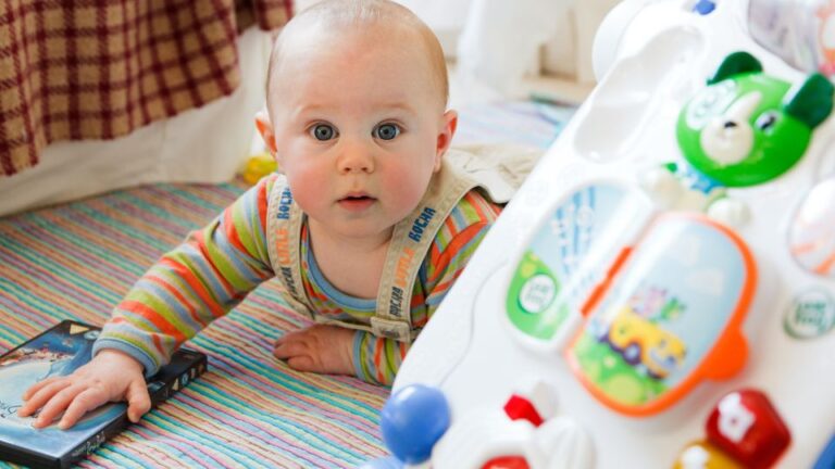 crawling baby at home